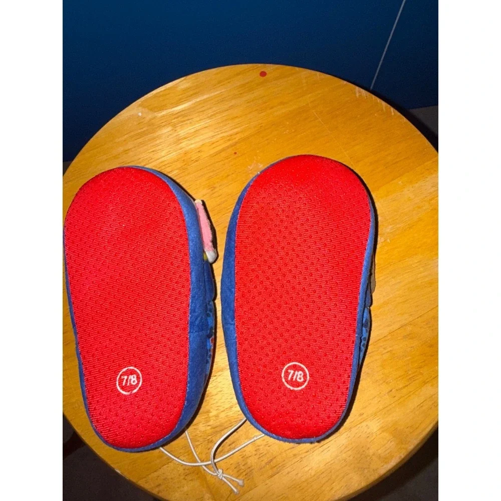 Paw Patrol Chase Marshall Toddler Slippers Blue Red Size 7/8 Plush House Shoes